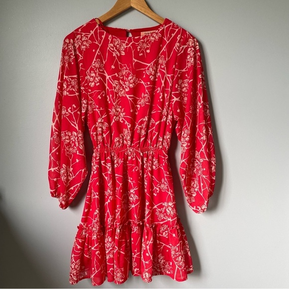 Flying Tomato, Women's, Mid-Dress, Long-Sleeved, Size XS, Color Red and Tan - Picture 2 of 10